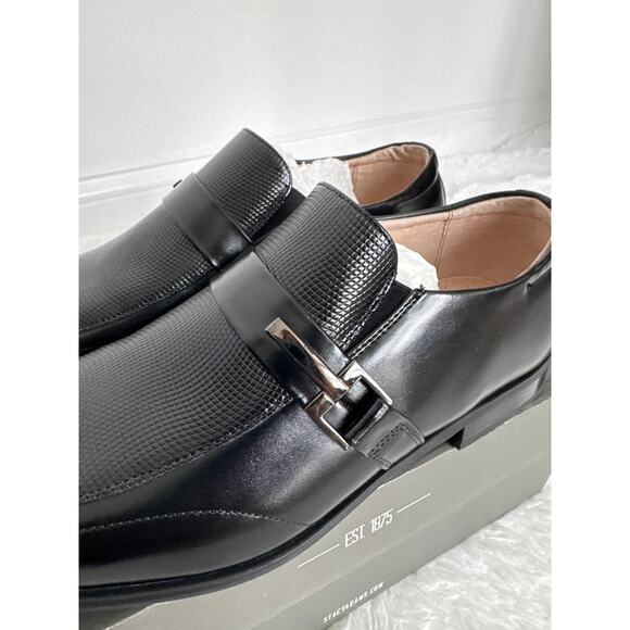 NIB 1990s Stacy Adams Beau Black Leather Monk Strap Dress Shoes Size 9M - Picture 4 of 14